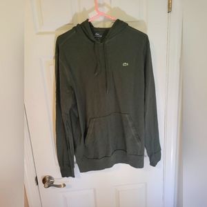 Lacoste men's pullover hoodie large green light 6